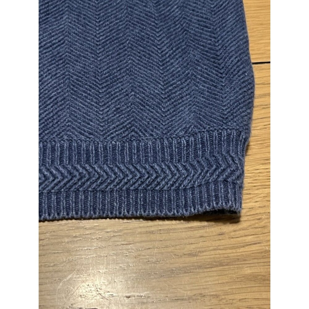 Chaps Ralph Lauren Sweater Men Size Large Blue Cotton Hand Framed Preppy Classic - Picture 7 of 13